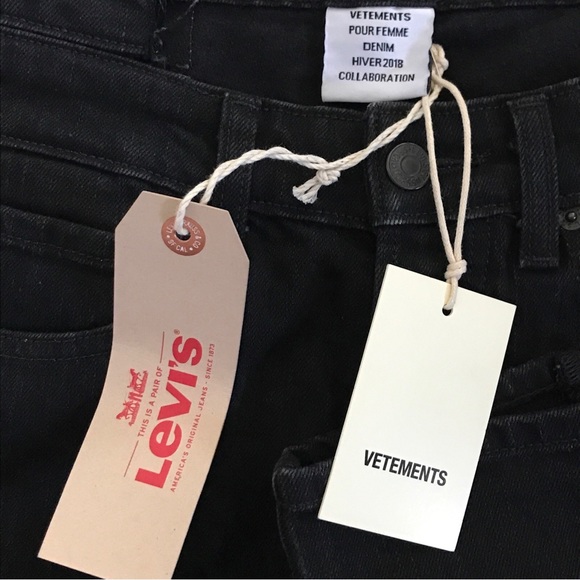 VETEMENTS x LEVI'S Deconstructed Cut Out High Waist Jeans Womens S NWT $1450 - Picture 12 of 12